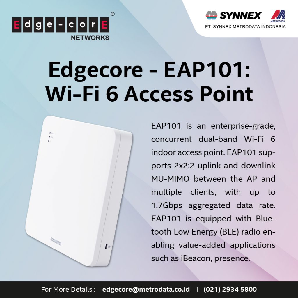 Edgecore Networks – EAP101: Wi-Fi 6 Access Point – Synnex Metrodata ...