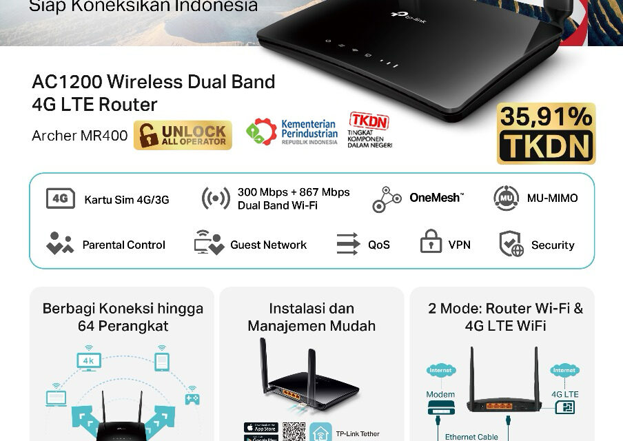 Router TPLink Archer MR400 sudah bersertifikasi TKDN